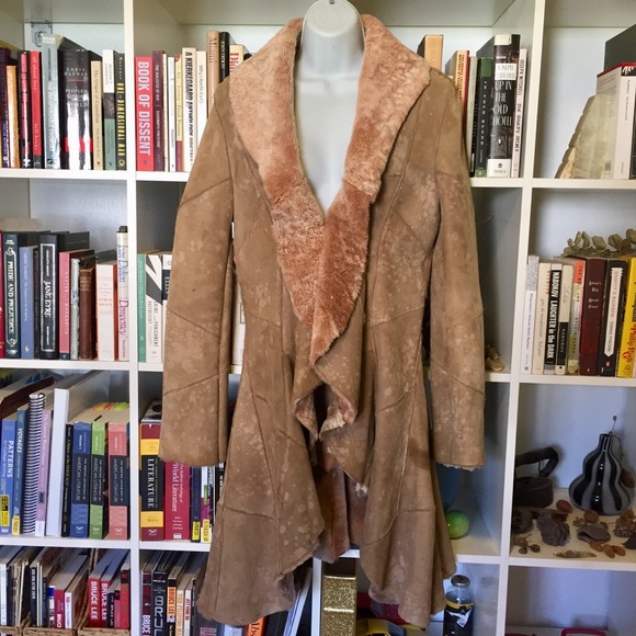 Arden B Jackets & Blazers - Arden B Shearling Leather Assymetrical Coat